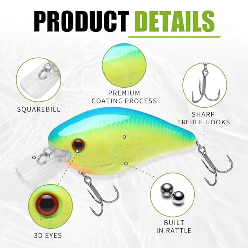 Craz Crankbaits Fishing Lures (A4-2.5"-0.5oz)