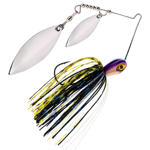 Spinner Bait Compact Profile Fishing Lure with Flash and Vibration for Bass (Killer / 3/8 Oz)