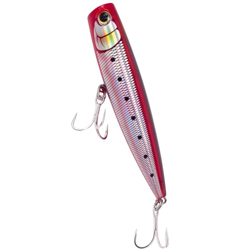 1.41oz 2.29oz Floating Saltwater Topwater Popper Lure (Red / 2.29oz/6.30")