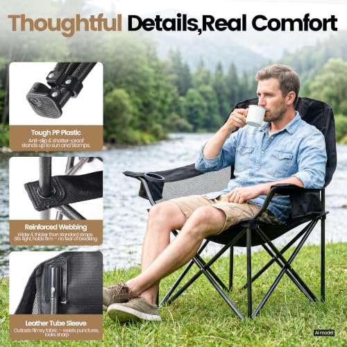 2 Pack Oversized Camping Chairs for Adults & Teens