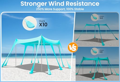 Beach Tent Sun Shelter 13x10FT (ocean blue)