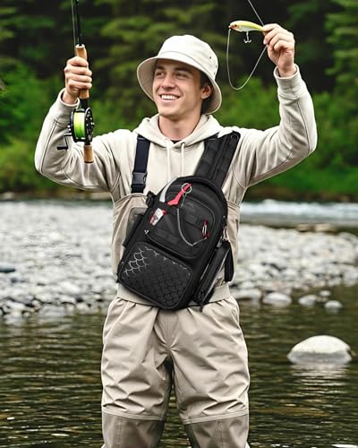 Fishing Sling Bag with Phone Pouch