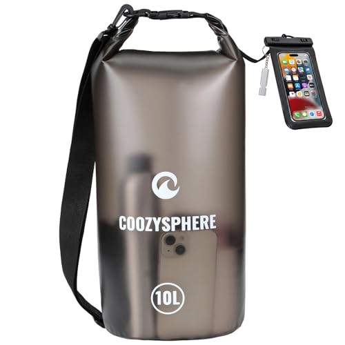Waterproof Floating Dry Sack with Phone Case & Whistle 10L (Black / 10L)