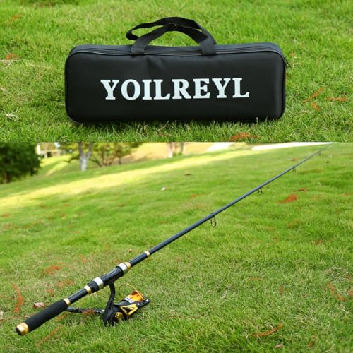 Fishing Rod and Reel Combo (Black and Gold Fish Rod Set / 5.9FT)