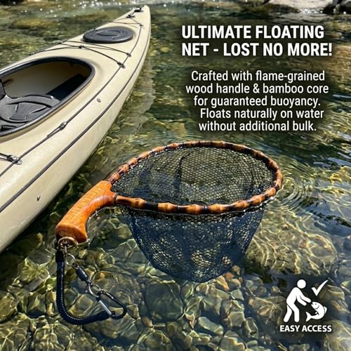 Floating Handcrafted Bamboo Fly Fishing Landing Net