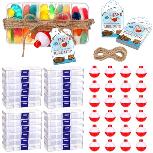 48 Fishing Party Favors Tackle Boxes with Thank You Cards