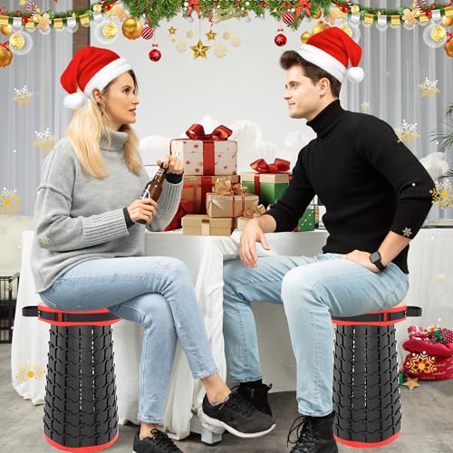 2026 Upgraded XXL 19.7" Collapsible Stool with Cushion (Red-xxl / XX-Large)