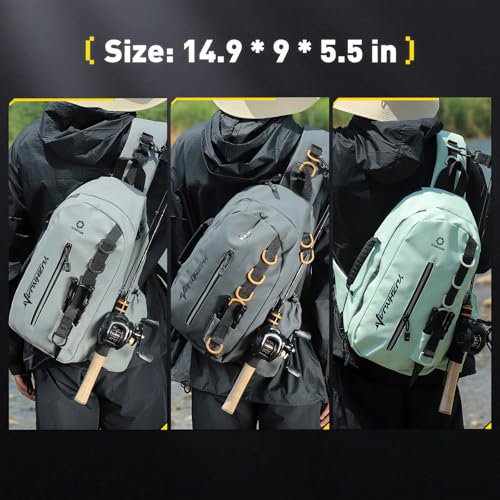 Small Fishing Bag with Rod Strap (Green)