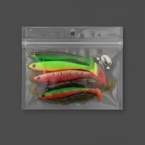 100 Pack Soft Plastic Baits Bags (5.9" x 4.7")