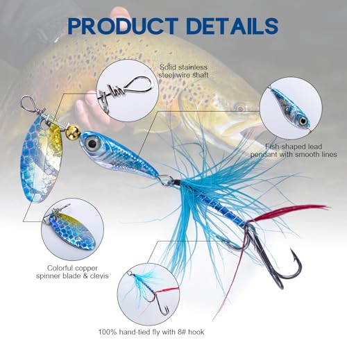 Trout Lures Fishing Spinners (B:5pcs Trout Spinners)
