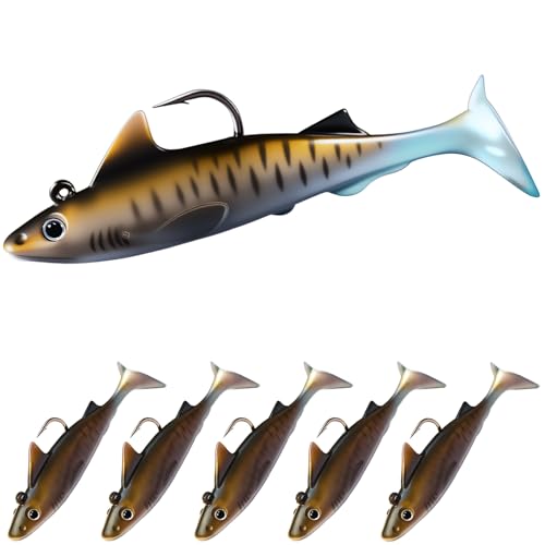 6 pcs Sharkita Jig Head Soft Fishing Lures