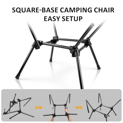 Portable Camping Chair Lightweight Foldable Outdoor Chair (Black)