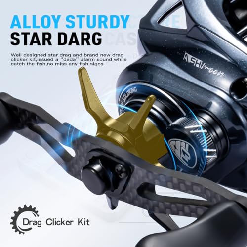 ASHMOON Baitcasting Reel 12+1BB Alloy Fishing Reel