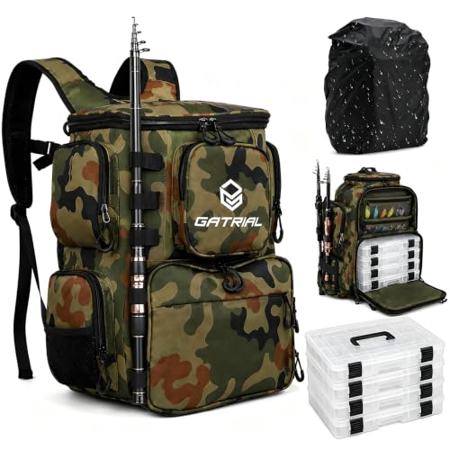 Fishing Tackle Backpack with 4 Tackle Boxes