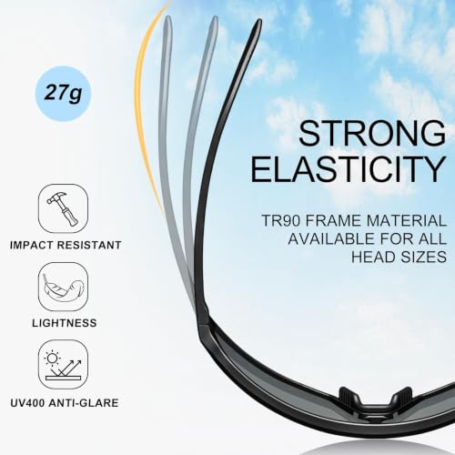 Sunglasses for Men Women (Black &Grey Lens)