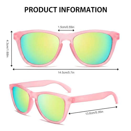 Polarized Sunglasses for Women and Men (Pink Frame / Pink Lens)