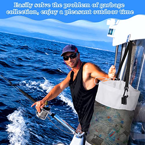 2 Pack Boat Trash Bag Mesh Garbage Holder (Black, White)