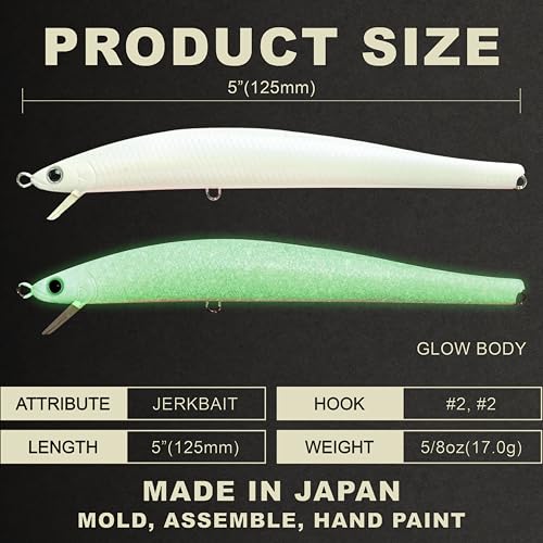 FlashMinnow 125 YAWARA Saltwater Fishing Lure (With Scale / 7711 Super Glow Cherry Berry / 125FW)