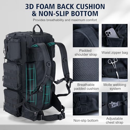 Fishing Tackle Backpack with Cooler (Black (Only Bag, Without Tackle Box))