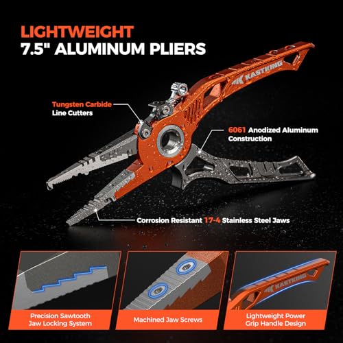 AlumaStream 7.5" Aluminum Fishing Pliers & Rig Tool Combo