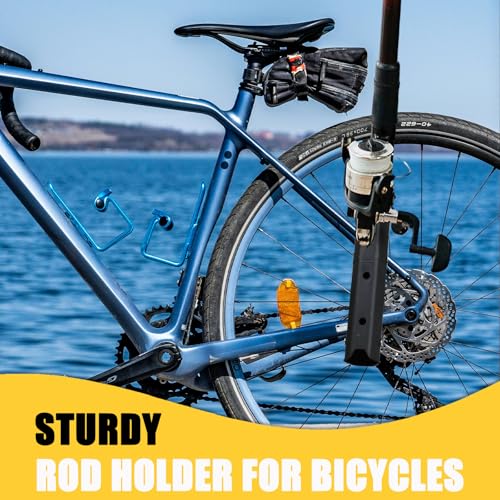 Bike Fishing Rod Holder for Bike Rack with Pole Mount Clamp (Black-2)