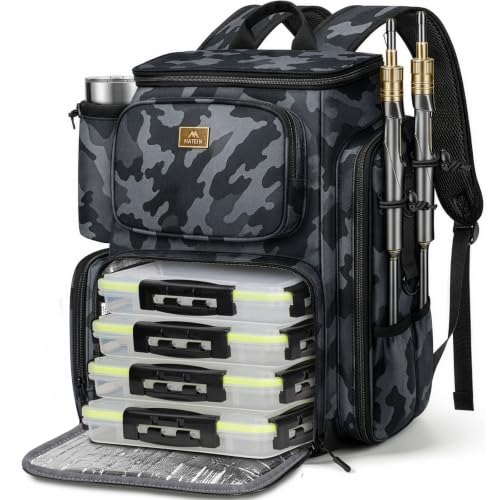 Pro Fishing Backpack with 4 Tackle Boxes