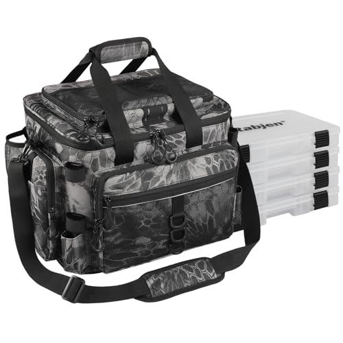 Fishing Tackle Bag with Rod Holders & Cooler Main Compartment