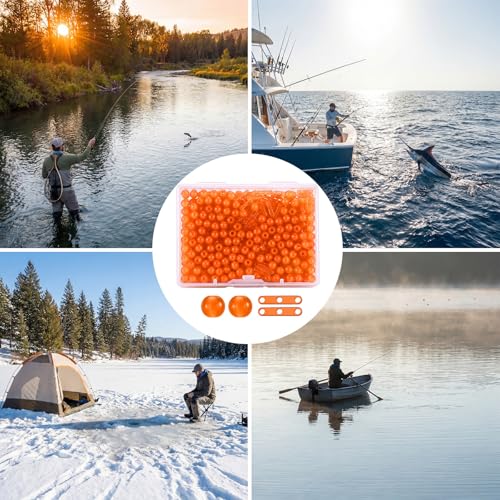 Fishing Bobber Stops and Beads Set (Orange)