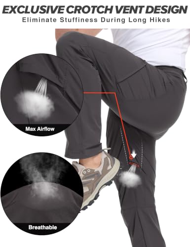 Men's Hiking Pants (44W x 30L / Charcoal Gray)