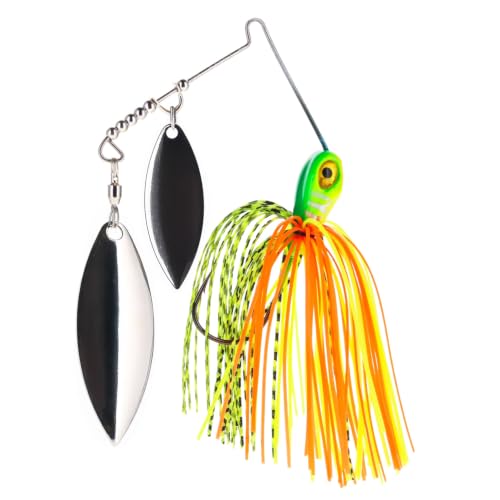 Spinner Bait Compact Profile Fishing Lure with Flash and Vibration for Bass
