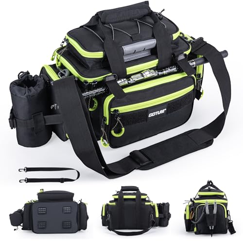 Fishing Tackle Bag (C1:Black Green(Without Trays) / Small)