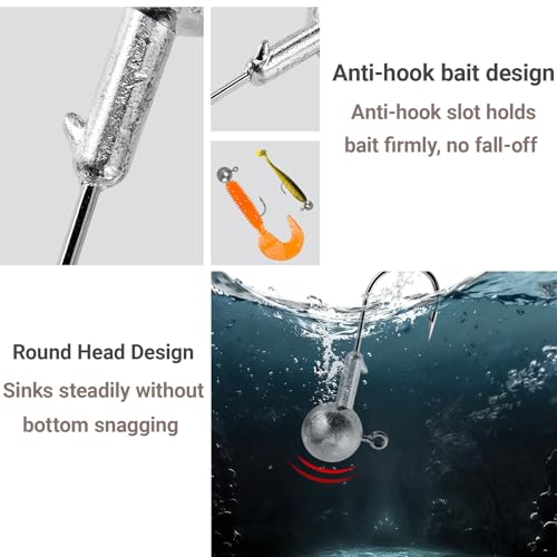 Bass Round Ball Jig Heads Saltwater Swimbait (Size4 (1/2oz.) 20 pcs)