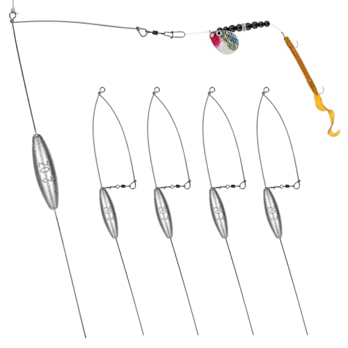 5 Pack Bottom Bouncer for Walleye Rigs Trolling Fishing Weight (Silver / 2oz-5PCS)