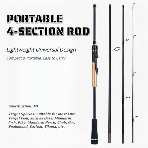4 Piece Travel Baitcasting Rod