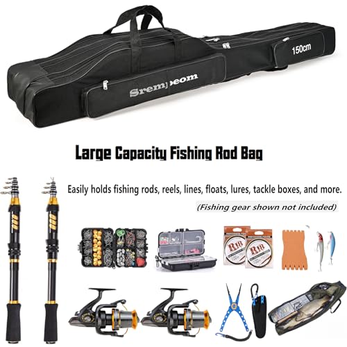 3 Layers Fishing Pole Bag (Black / 150cm/59in)