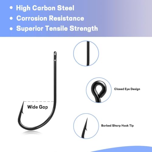 50Pcs High Carbon Steel Fishing Hooks (6#_50pcs)