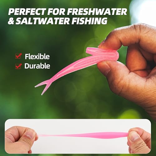 Fork Tail Soft Lures (2.75 Inch-50pcs / Bubblegum)