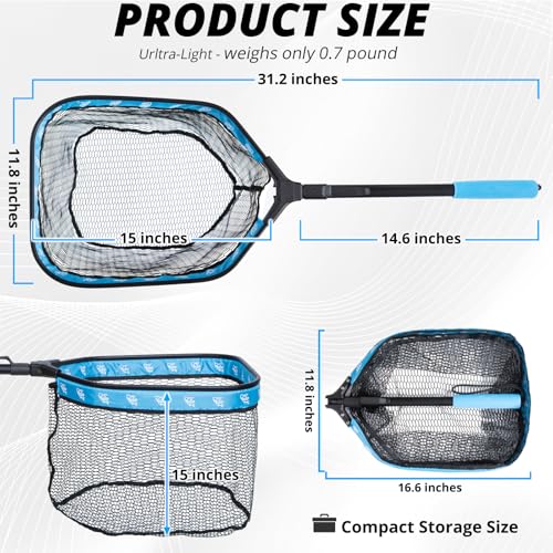 Floating Fishing Net for Fly Fishing (Blue)