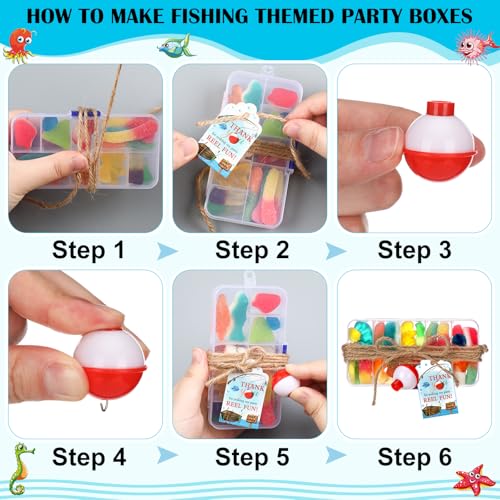 Fishing Party Favors Tackle Boxes with Thank You Cards