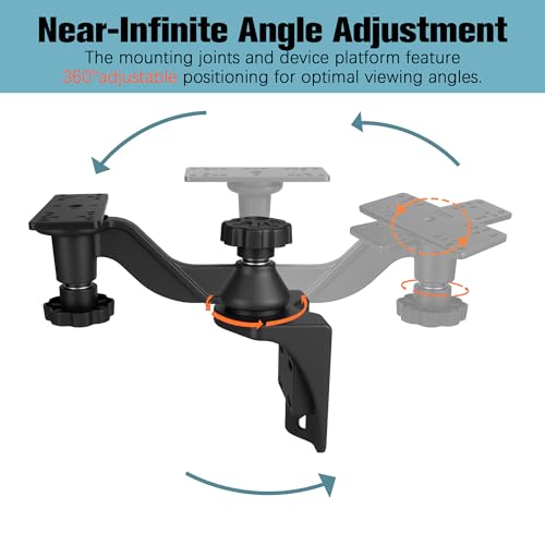Heavy Duty Aluminium 6” Swivel Arm Fish Finder Mount for Wall (Standardr Mounts)