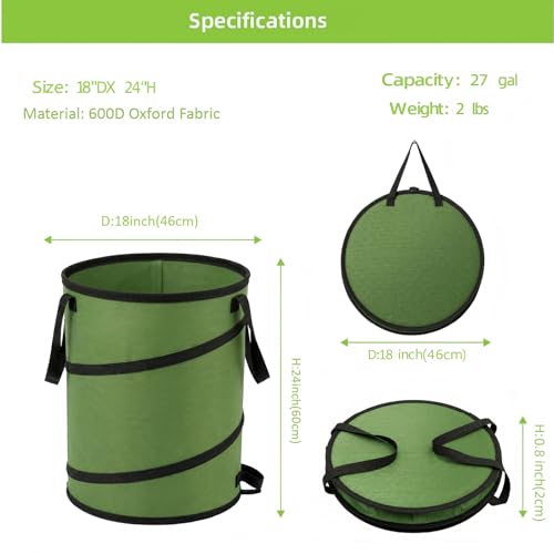 Collapsible Camping Trash Can 27 Gallon (27 Gallons-No Lid)