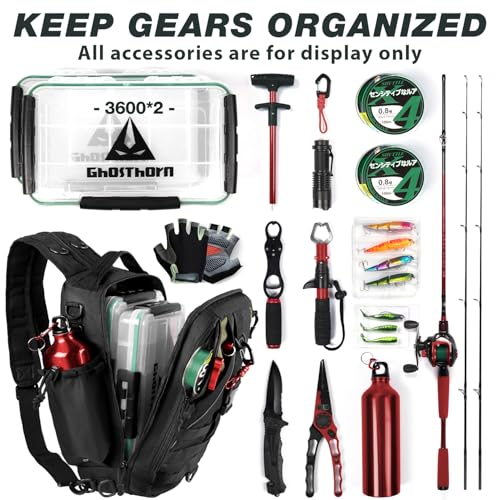 Fishing Tackle Backpack with Tackle Boxes Rod Holder Fishing Bag