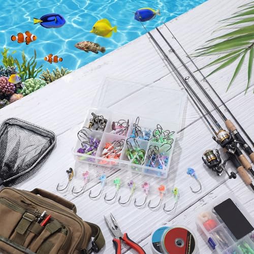 80 Pcs Crappie Jig Heads for Fishing (1/8 oz / Fishing Saltwater)