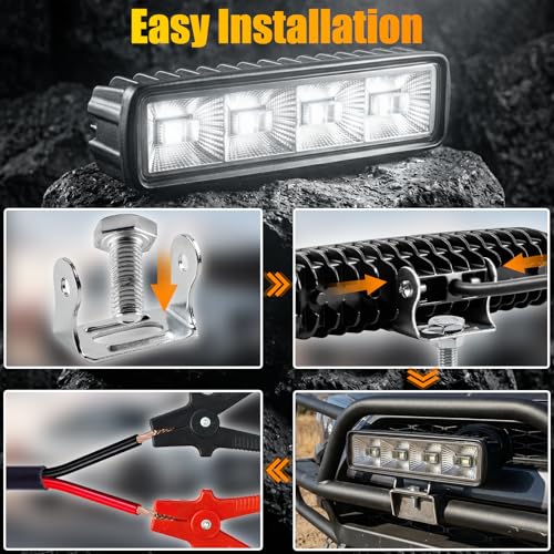 2PCS 6 Inch LED Light Bar 96W 4000LM 12V (96W Black Housing)
