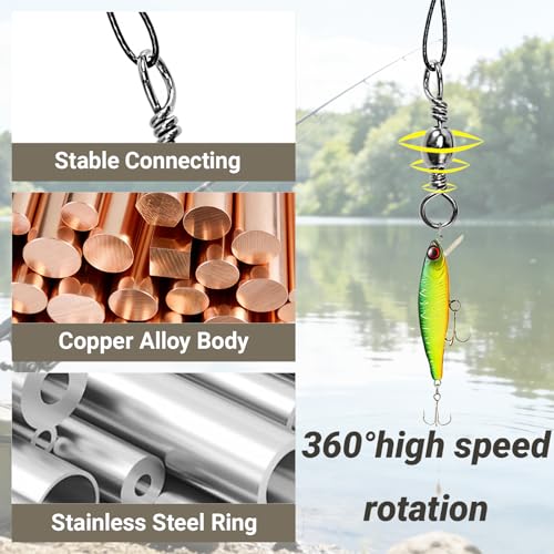 Steel Wire Fishing Leader Lure Stainless Snap Fishing Leaders Freshwater Saltwater Swivel Leader Wire Strong Black Nickel