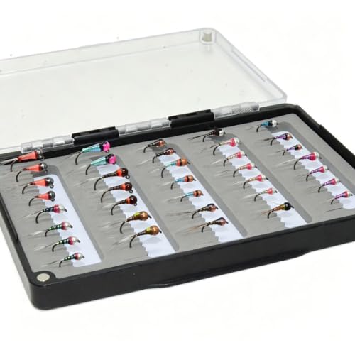 36pcs Perdigon Nymph Flies Assortment for Trout Fishing (36 Premium Perdigon)