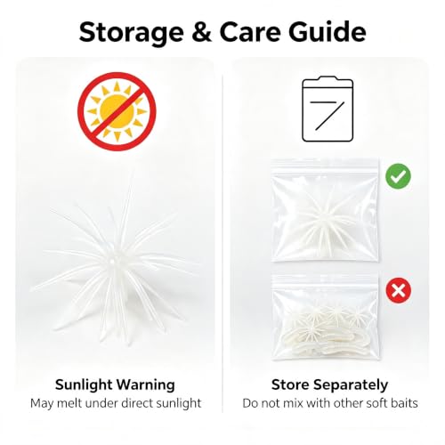Urchin Baits for Bass Fishing (D-pearl white / 4.3in-10pcs)