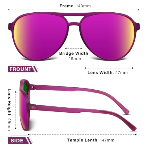 Women's Polarized Aviator Sunglasses Tangle (Purple)