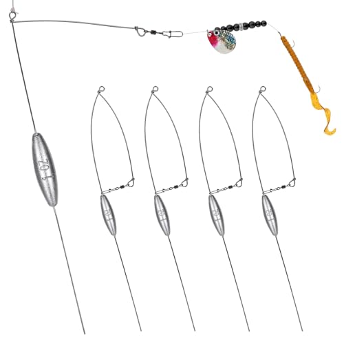5 Pack Bottom Bouncer for Walleye Rigs Trolling Fishing Weight (Silver / 1oz-5PCS)