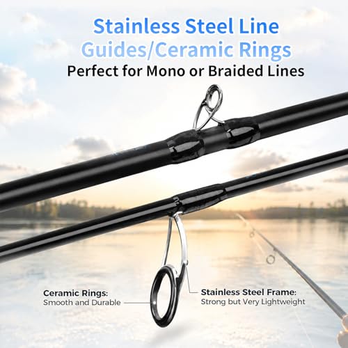 4 Piece Carbon Travel Fishing Rod (GOLD/black / G-GOLD-CAST7')